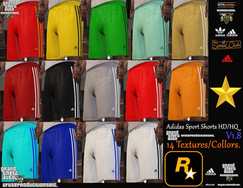 GTA 5 Adidas Sport Shorts HD HQ V1.8 Mod GTAinside